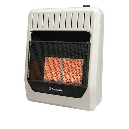PROCOM Dual Fuel Ventless Infrared Plaque Heater - 20,000 Btu, T-Stat MG2TIR